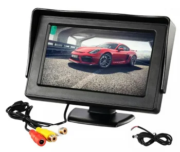 Car reversing camera monitor with 4.3'' LCD display, black