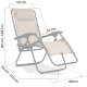 Sofotel Chillwell Folding Garden Lounger with Cushion, Set of 2, Beige