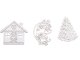 Wooden Christmas Tree Decorations, Pendants, Ornaments, 20 pcs.