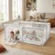 ECOTOYS Large Baby Playpen 180x160 cm, Indoor Outdoor Play Yard with Bag, Gray