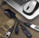 4-Port USB 2.0 Hub High-Speed Data Splitter for PC and Laptop, Black