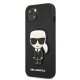 Apple iPhone 13 mini 5.4\" Karl Lagerfeld Saffiano Ikonik Karl`s Patch Case Cover (KLHCP13SOKPK), Black