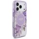 Guess IML Flower & Tonal Circle MagSafe Phone Case Cover iPhone 17 Pro - purple