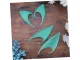 Artificial Elf Ears, Glow in the Dark, Silicone, Green-Blue
