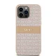 DKNY iPhone 14 Pro Max Case Leather Mono Stripe & Metal Logo, Pink
