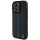 Apple iPhone 16 Pro Max 6.9\" Mercedes MB Blue Line Leather MagSafe Case Cover, Black