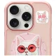 Nimmy iPhone 16 Pro Max Case Glasses Cool Cat MagSafe, Pink
