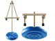 Kids Garden Swing with Round Seat and Wooden Bar, 190 cm, Blue