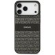 DKNY Repeat Texture Pattern with Tonal Stripe Phone Case Cover iPhone 17 Pro Max - Black