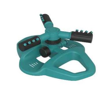 3-Arm Rotary Garden Sprinkler, Green/Black