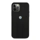 BMW iPhone 12 / 12 Pro Case Leather Curve Perforate, Black