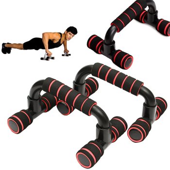 Push-up handles for exercise, ergonomic, non-slip, 2 pcs, red