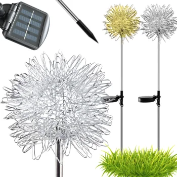 Solariniai sodo LED šviestuvai Pienė, 70 cm, šilta šviesa, 2 vnt.