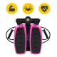 4FIZJO EVO Fitness Stepper with Resistance Bands, Black/Pink