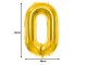 Folijas balons cipars 0 66cm dzimšanas dienas ballītei, zelta