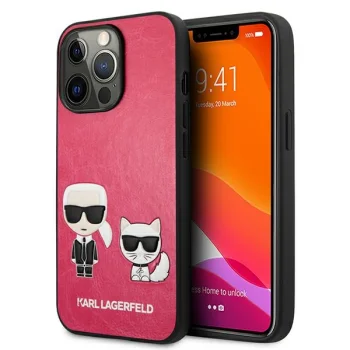 Karl Lagerfeld Ikonik Karl & Choupette Case for iPhone 13 Pro / 13, Fuchsia