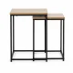 ModernHome Set of 2 Square Coffee Tables 2in1, Light Oak