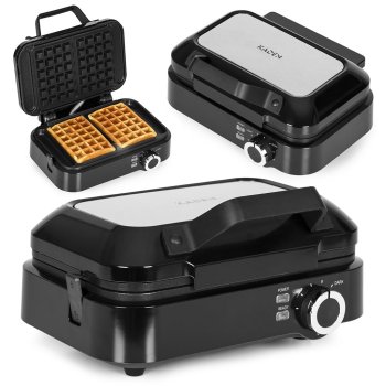 KADEN 1200W Waffle Maker for 2 Large Waffles with Temperature Control
