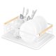 Massido MS-600 Metal Dish Drainer Rack with Tray, White
