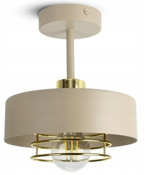 Modern Pendant Ceiling Lamp, Beige and Gold