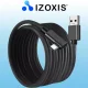 Izoxis 19911 Right Angle USB C to USB A Cable 5m Nylon Braided Data Cord