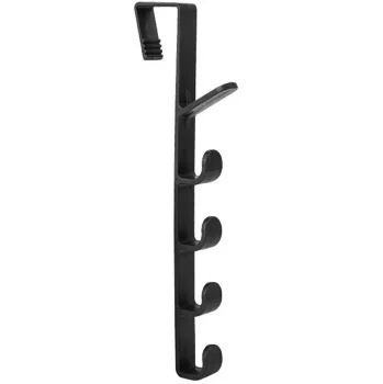 Over-the-Door Hanger Without Drilling, 5 Hooks, Black