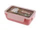 Lunch Box with Compartments and Cutlery, 1L, Pink