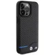 BMW iPhone 15 Pro Max Case Leather Carbon, Black