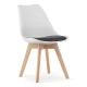 Modern Dining Chairs Set of 4 with Wooden Legs MARK, white-black