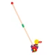 Educational Kids Toddler Wooden Push Toy on Stick, Duck