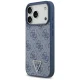 Guess Leather 4G Triangle Strass MagSafe Phone Case Cover iPhone 17 Pro - Blue