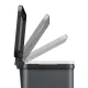 Hailo Öko trio Plus L 3-Compartment Pedal Recycling Bin 3x9L, Matte Dark Grey