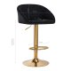 4Rico Bar Stool QS-B16g, Black Velvet