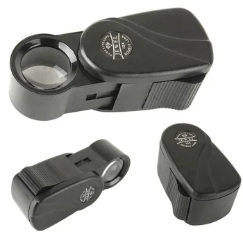 Pocket Jeweler's Loupe, Slide-out, 10x Magnification, 20mm, Black