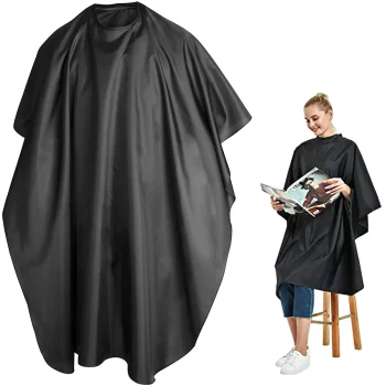 Universal Hairdressing Cape, Black/Silver
