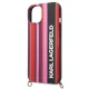 Karl Lagerfeld Color Stripes Strap Case for iPhone 14, Pink