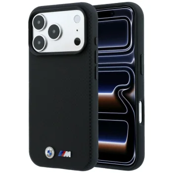 BMW M Quadrille Kevlar Metal Logo MagSafe Case for iPhone 17 / 18 Pro Max - Black