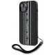 Karl Lagerfeld Saffiano Athleisure Stripes Cord iPhone 15 Case - Pink