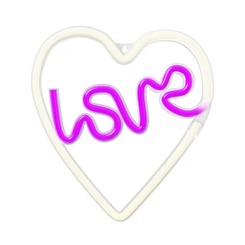 Neolia NNE02 LED Neon LOVE W SERCU, White/Purple