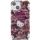 Hello Kitty iPhone 15 Case IML Tags Graffiti, Pink