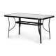 Multigarden SC-094 Glass Top Garden Table, 140x80 cm, Black