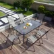 MultiGarden Garden Table, 120x70 cm, Glass, Black