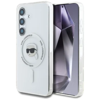 Karl Lagerfeld Button Karl Head MagSafe Case for Samsung Galaxy S25 White