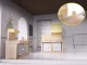 Wooden Dollhouse with Furniture, 70cm, Grey