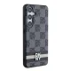 DKNY Samsung Galaxy S24 Case Leather Checkered Mono Pattern, Black
