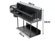Wall Kitchen Organizer - Metal Hanging Shelf, Black