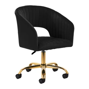 Beauty Salon Swivel Chair 4Rico QS-OF212G Velvet, Black