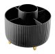 Rotating Makeup Organizer for Vanity, 360 Spinning Cosmetic and Brush Holder, Black
