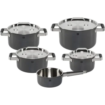 Cookware Set ZWILLING Pure 5-Piece 18/10 Stainless Steel Grey