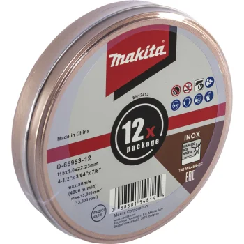 Makita Cut-Off Wheels for Metal and INOX 115 mm D-65953-12, 12 pcs.